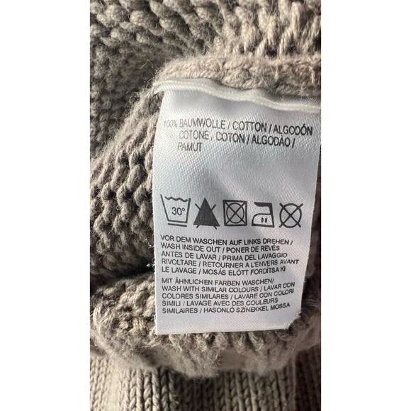 Marco Polo Womens Beige 100% Organic Cotton Small Button Up‎ Mock Neck Sweater - Picture 7 of 9